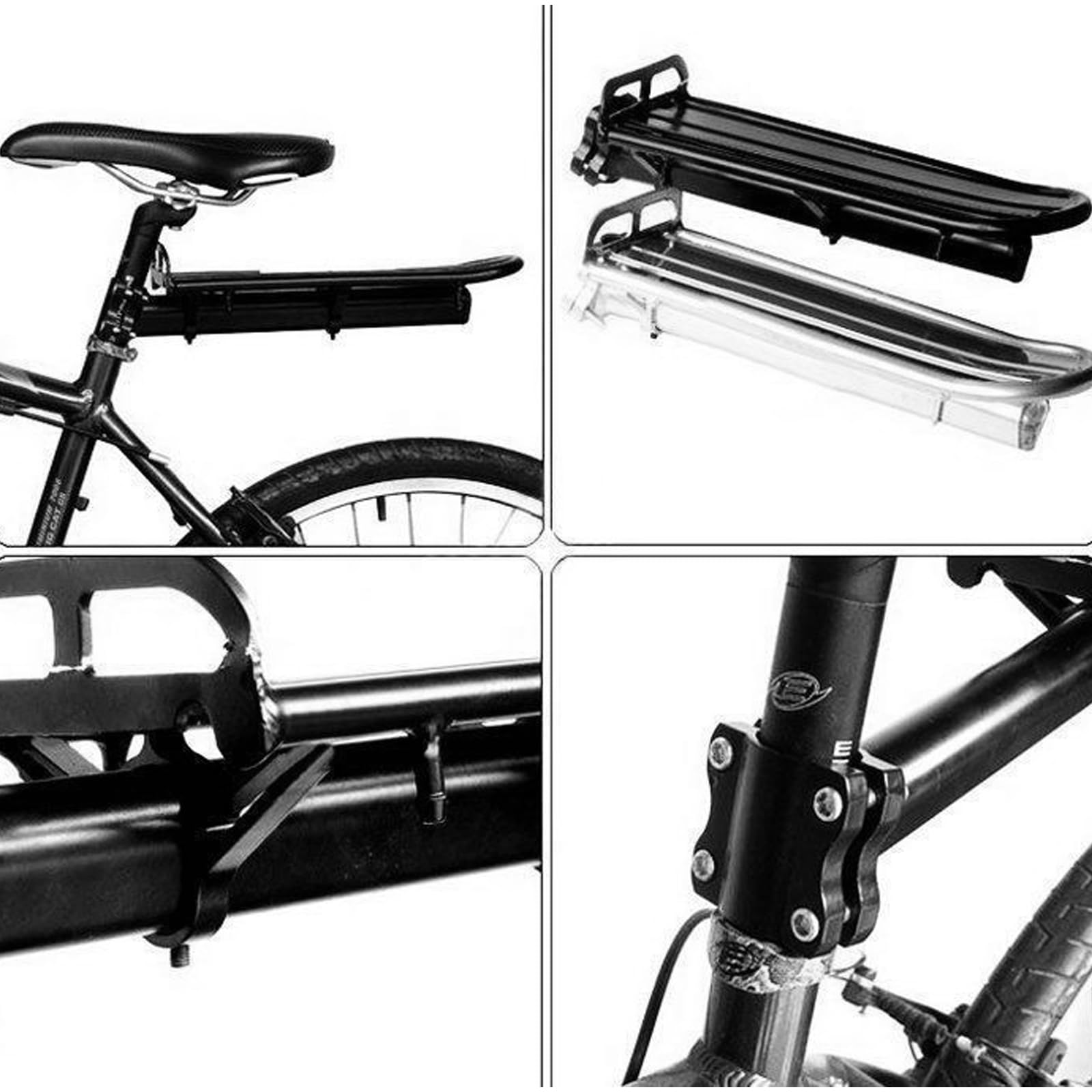 Portapacchi Bicicletta, Portapacchi Mountain Bike in Lega di Alluminio Universale per Mountain Bike Bici Da Corsa City Bike Portata 10 Kg