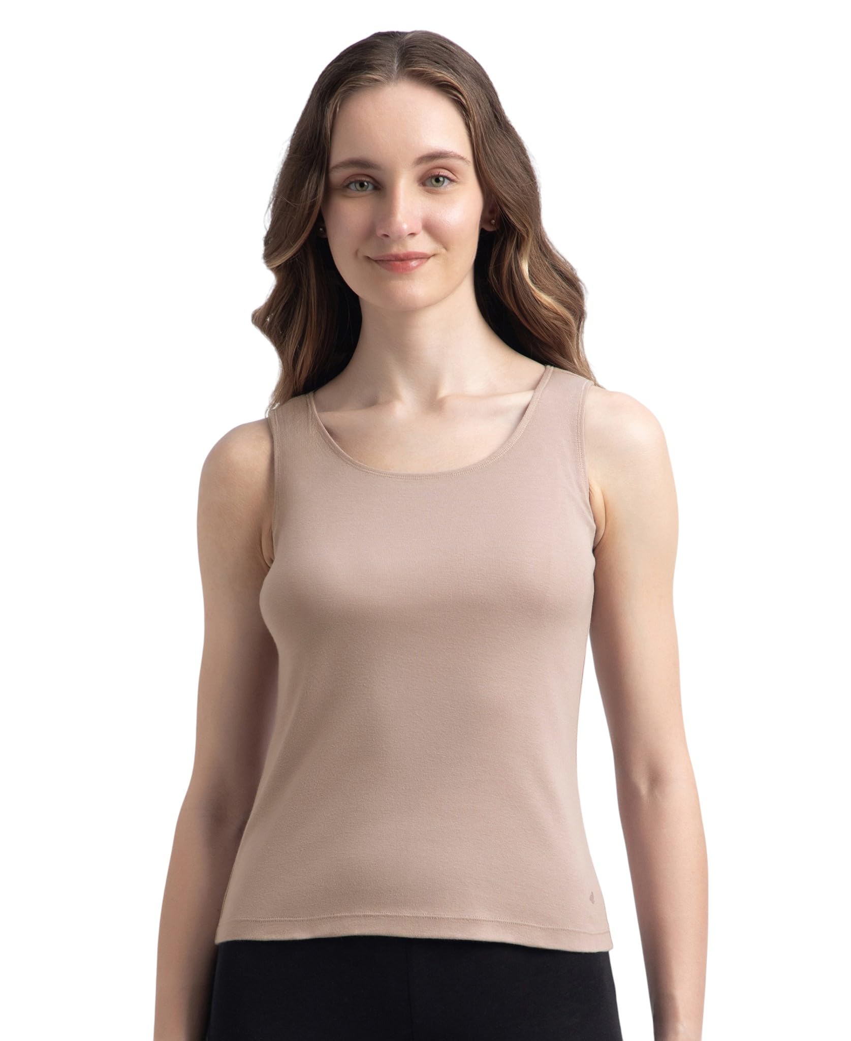 jockey 1535 Women's Super Combed Cotton Rib Fabric Inner Tank Top with StayFresh Treatment_Mocha_M-picture-14