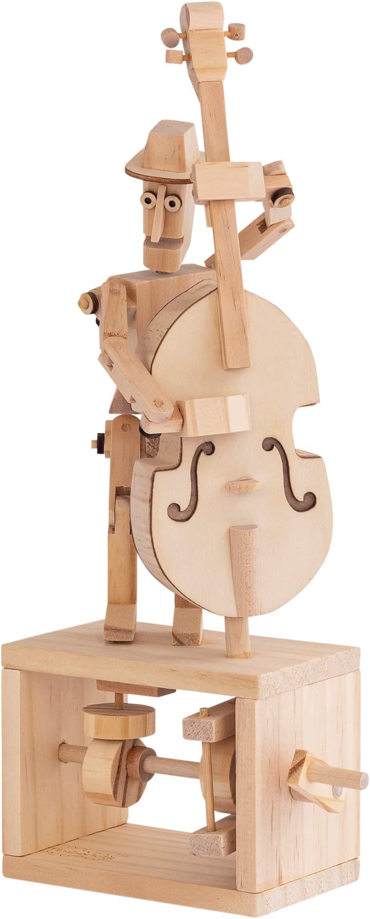 TIMBERKITS Double Bass Player Automata Musician Bassist Mechanical Wooden Puzzle-Model Construction Kit, Wood