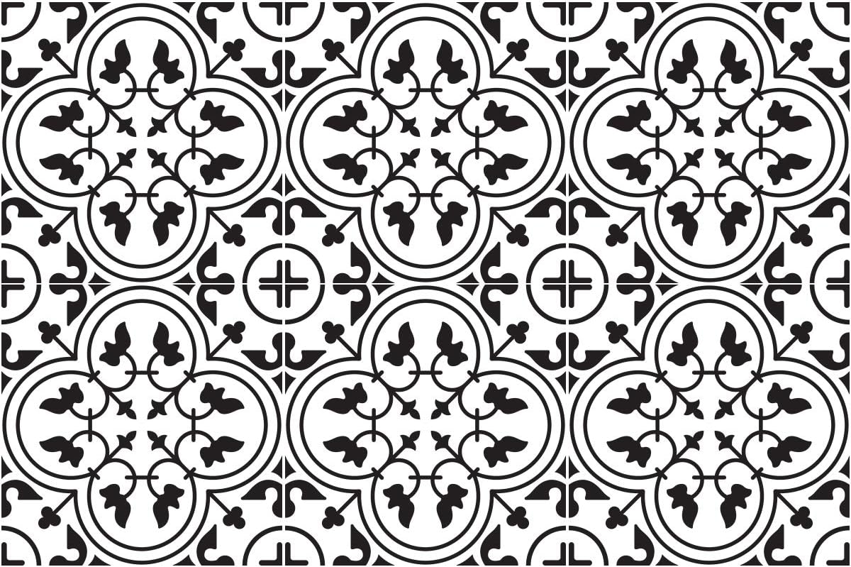 Sirface Moroccan Monochrome Tile Decals - Tile Stickers Set for Kitchen and Bathroom - PACK OF 24 - Different (4x4 inches | 10x10 cm)