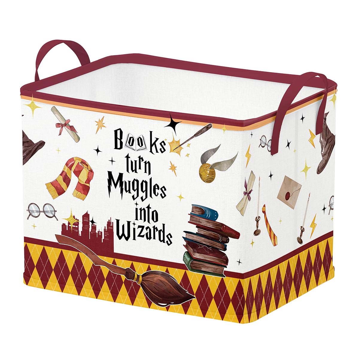 Runtoo Magic Nursery Decor Books Baby Basket Wizard Hat Baby Shower Decorations Gift Basket Toddler Toy Box Chest Clothes Laundry Hamper Closet