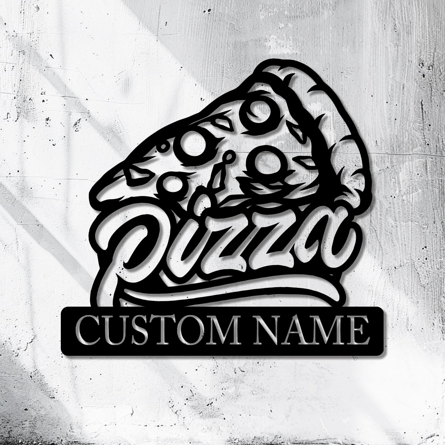 Survalue Pizza E Pizza Shop Sign, Custom Pizzeria Restaurant Metal Wall Art,Kitchen Decor,Personalized Pizza Sign, Pizza Shop Decor, Custom Pizza Shop Sign, Pizza Stand Open Sign, Business Pizza Sign (Pizza E)