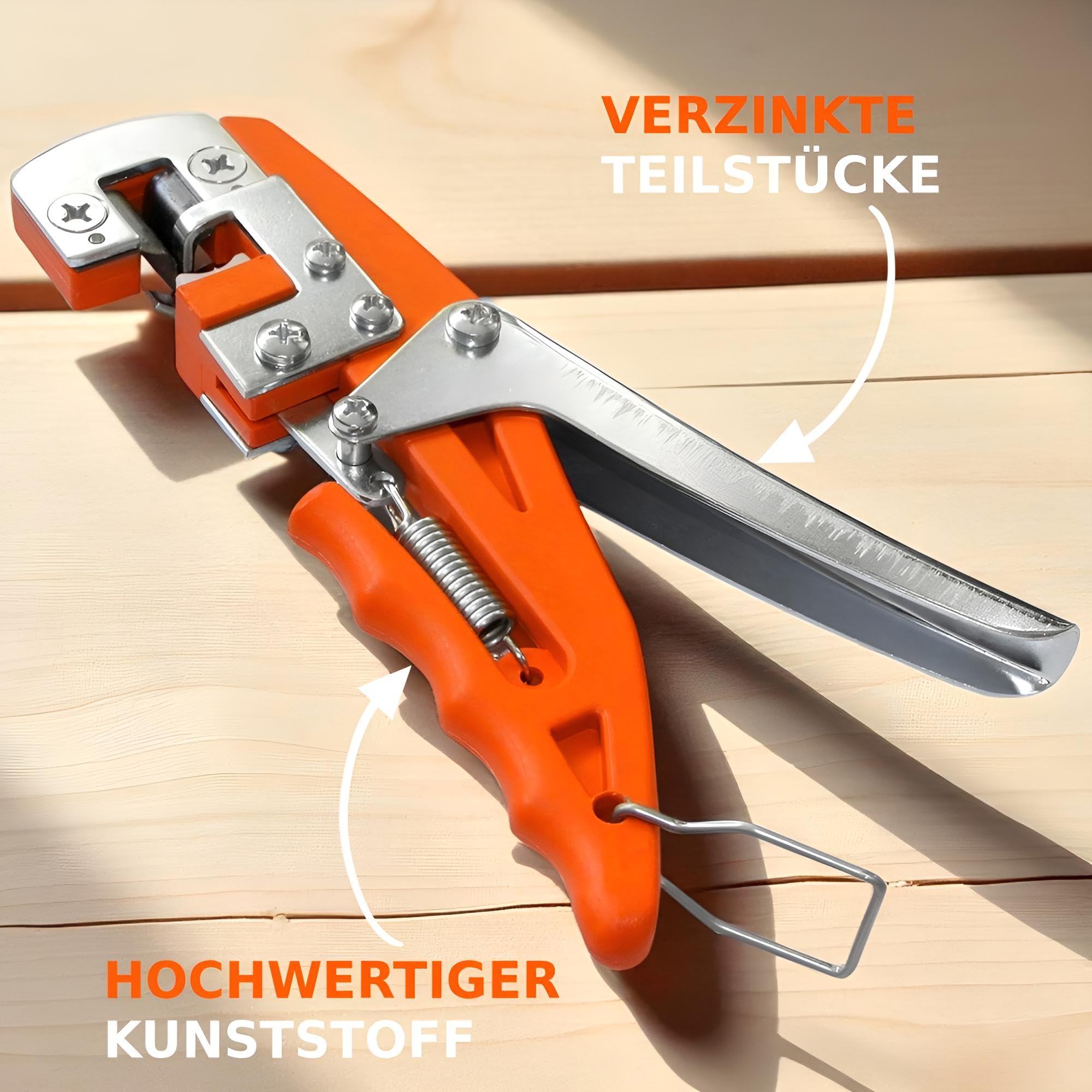 Premium Veredlungsschere mit 5 Messer, Omega V W Okulation, Veredlungsmesser Veredlungszange Gartenschere Rosenschere, 30 Jahre Qualität, Okulier-Schere Messer, Obstbäume Rosen Pflanzen