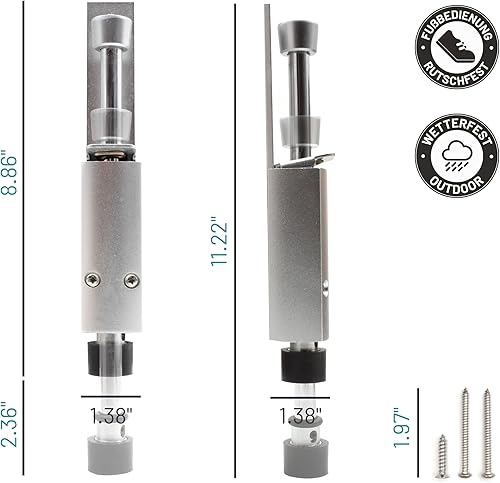 Miniatura 5 de Tope de puerta Kickdown  Tope de puerta resistente con escalón de patada  Soporte de puerta accionado por pie para uso al aire libre y comercial