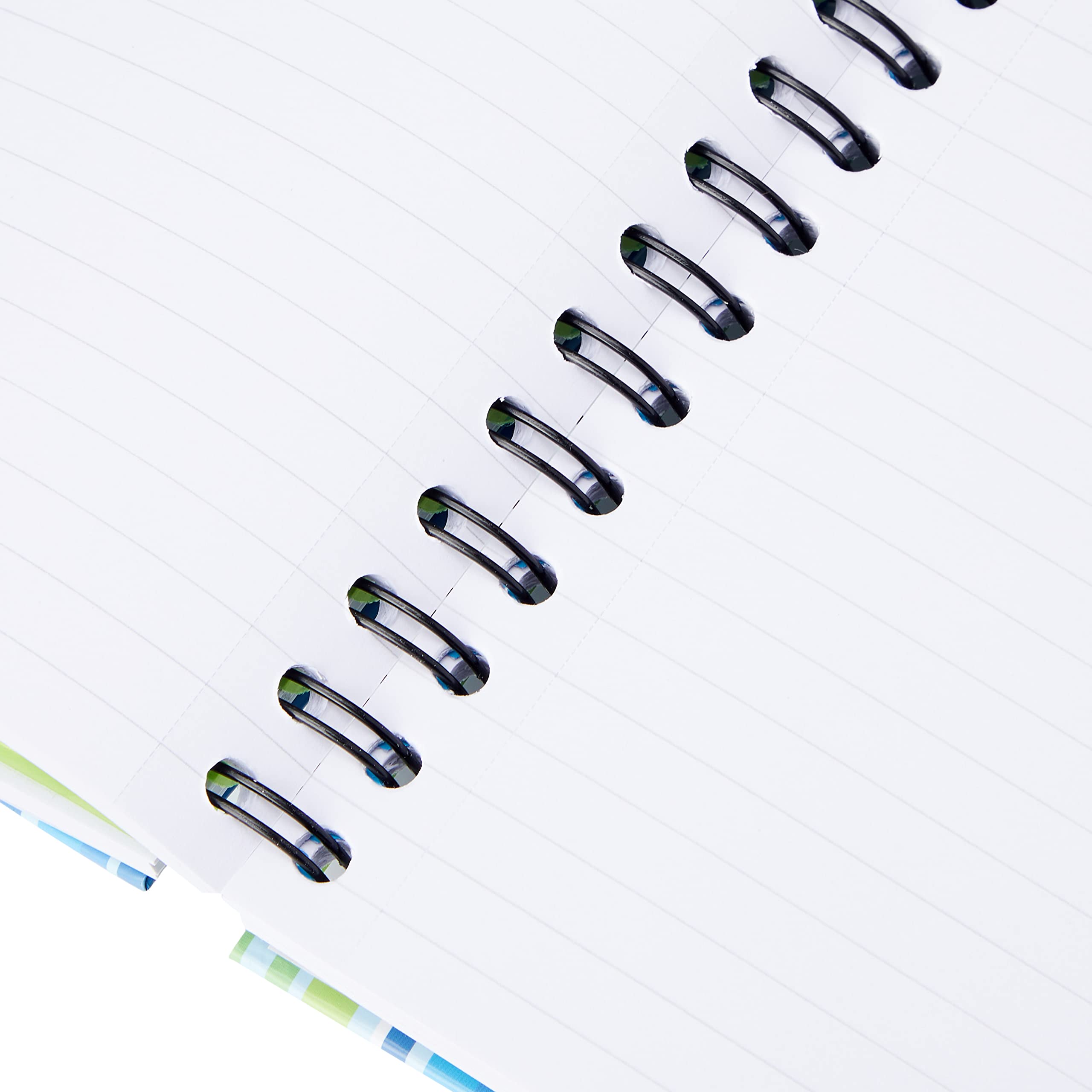 Pukka Pad - Cuaderno de espiral doble de tapa dura (3 unidades, A5, 250 hojas microperforadas, 80 g/m², raya de 8 mm, incluye separadores), diseño de rayas, color rosa y azul, azul y verde (surtido)