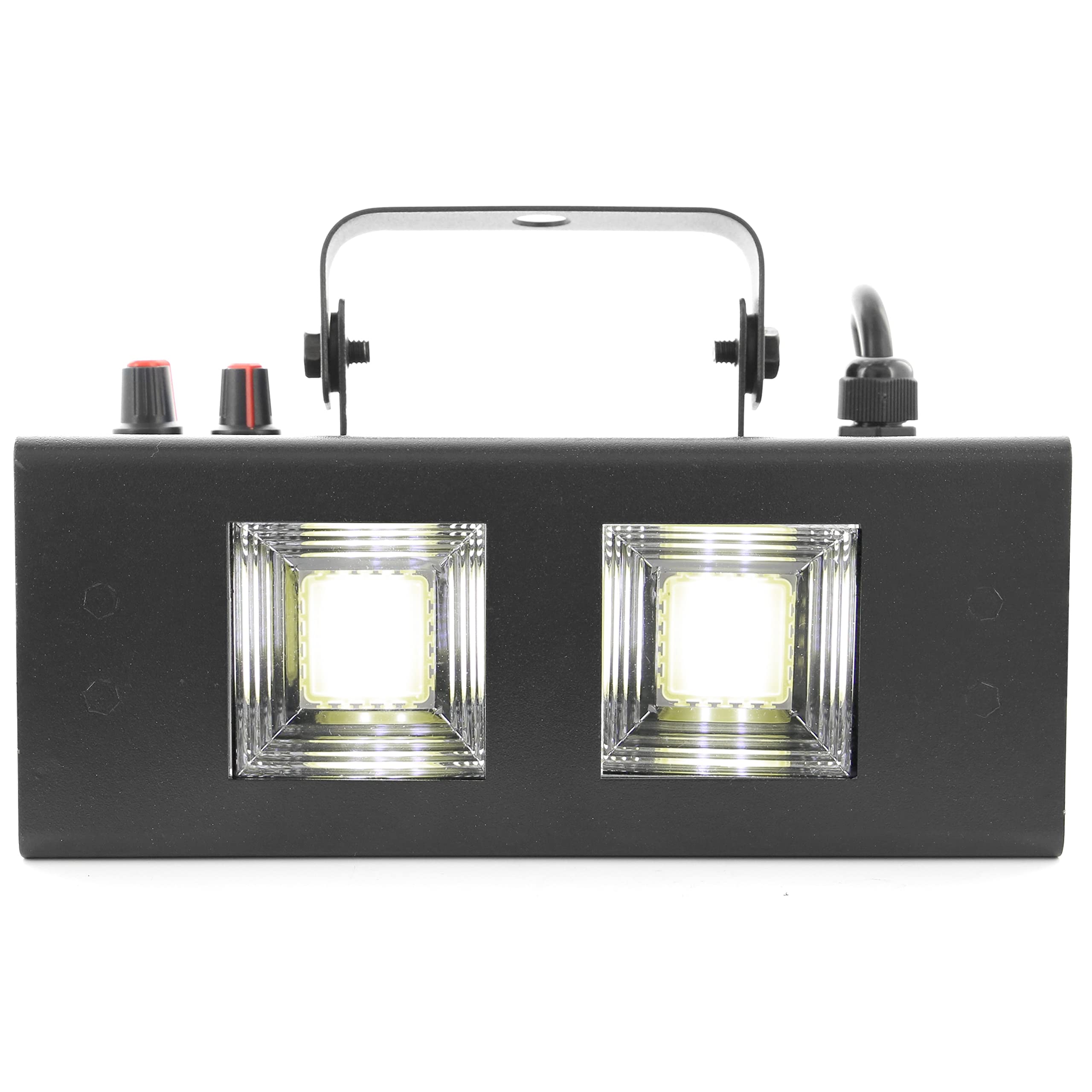 BoomTone DJ LED Strobe 2 x 20 W Nero - Stroboscopio LED potente per effetti di luce mozzafiato - Giochi di luce serale - Strobe DJ - Rilevamento musicale - Flash intenso - Illuminazione da discoteca