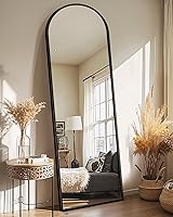 Delma Arched Full Length Standing Mirror 56x15 Inch - Freestanding Floor Mirror for Bedroom Bathroom Entryway Aluminum Frame