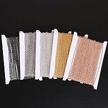 DIY Crafts Pack of 10 mtr 10x1, Rhodium Package Include As Title, 10m/roll Diameter mm Iron Metal Chains Bulk Neckla(Pack of 10 mtr 10x1, Rhodium Package Include As Title)