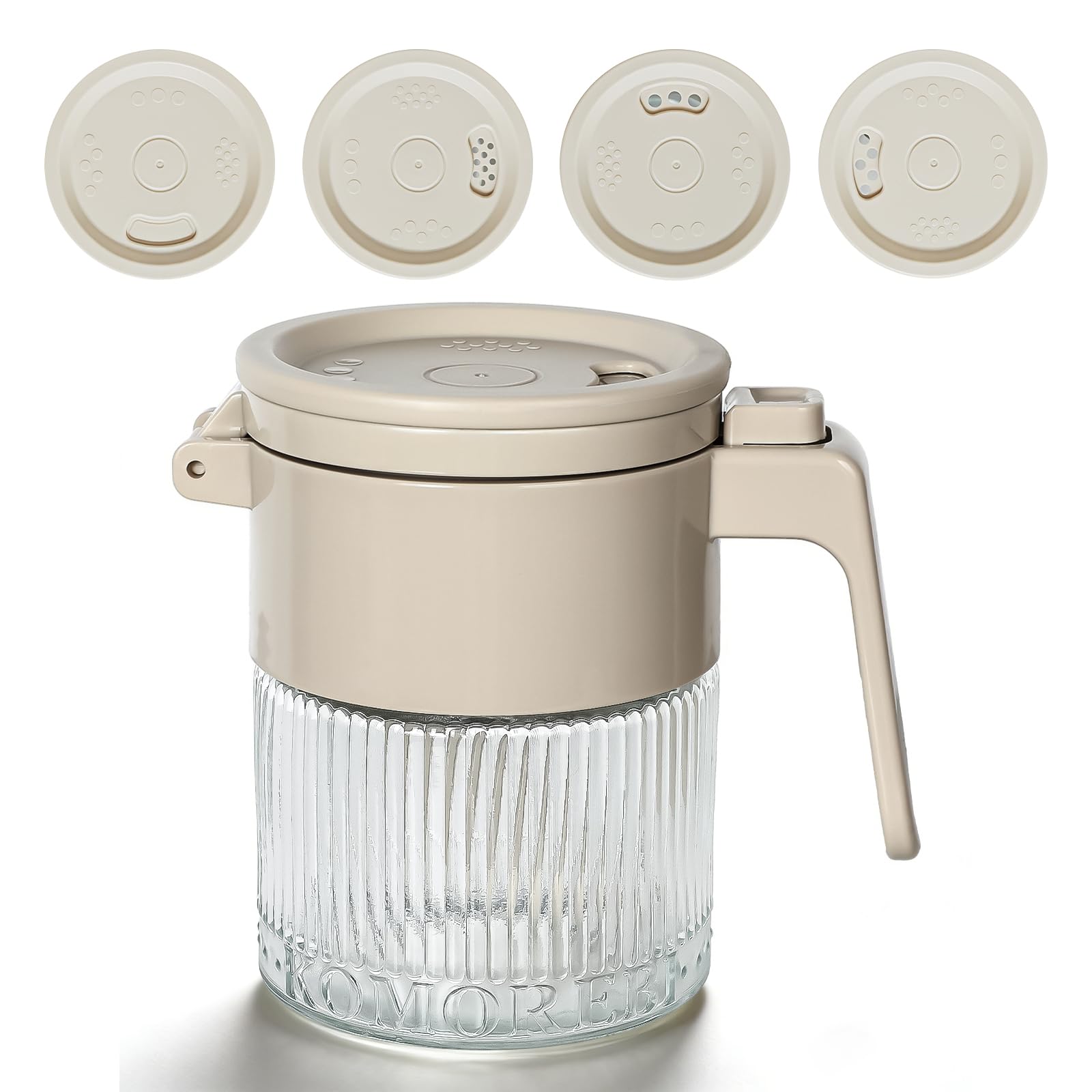 Tarana 1 Stück Gewürzgläser mit Drehdeckel, 350ml Gewürzdosen mit 3 Arten von Gewürzlöchern, Praktische Salzstreuer Gewürzdosen für Küche, Grillen, BBQ und Kochen (Transparent)