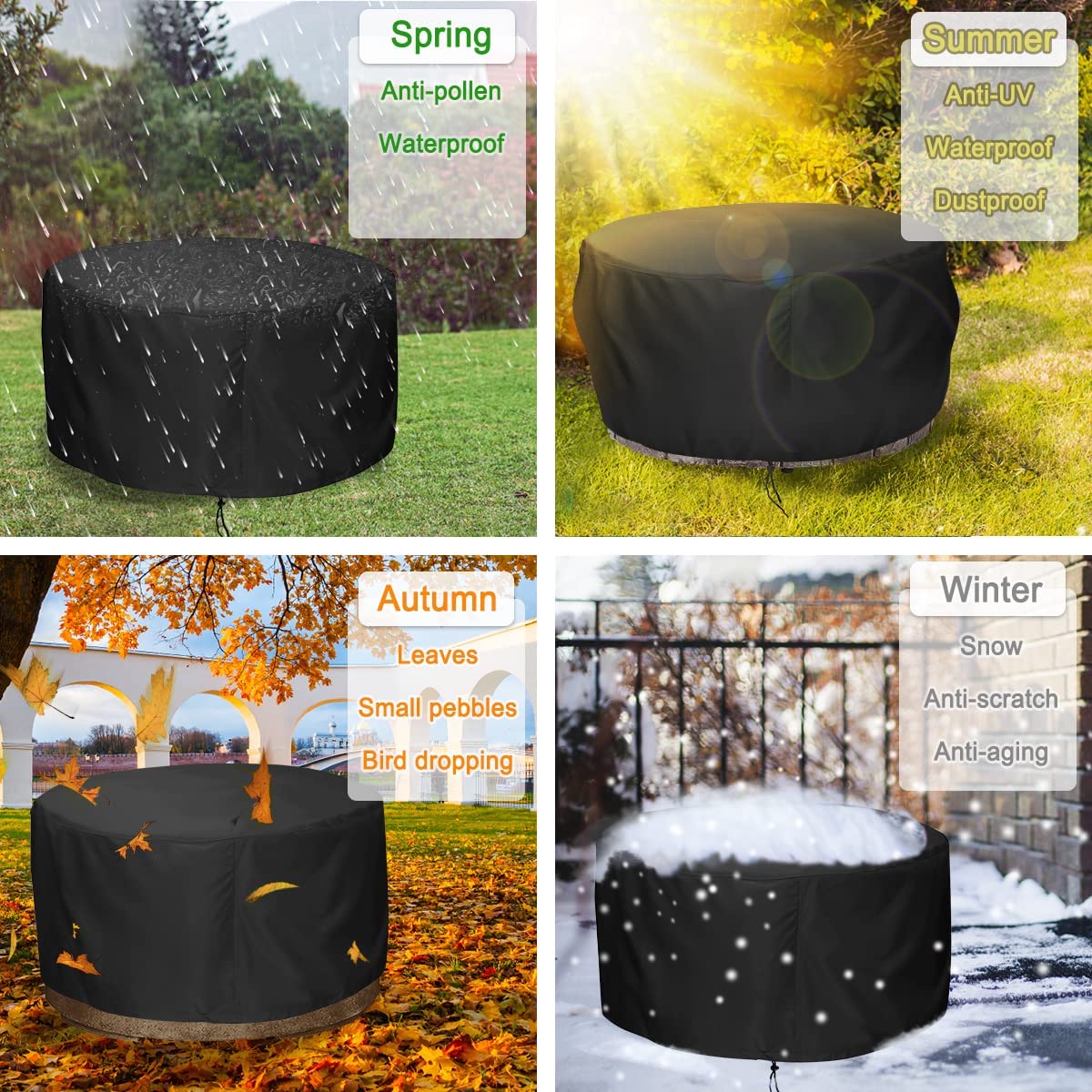 Housse Protection Brasero Jardin 122x46 Cm - Étanche Avec Sac De Rangement