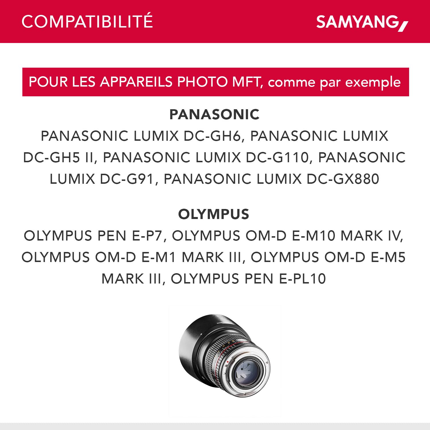 Samyang - Oeil-de-poisson - 7,5 mm - f/3.5 UMC - pour capteur micro 4/3 - Micro Four Thirds - NOIR