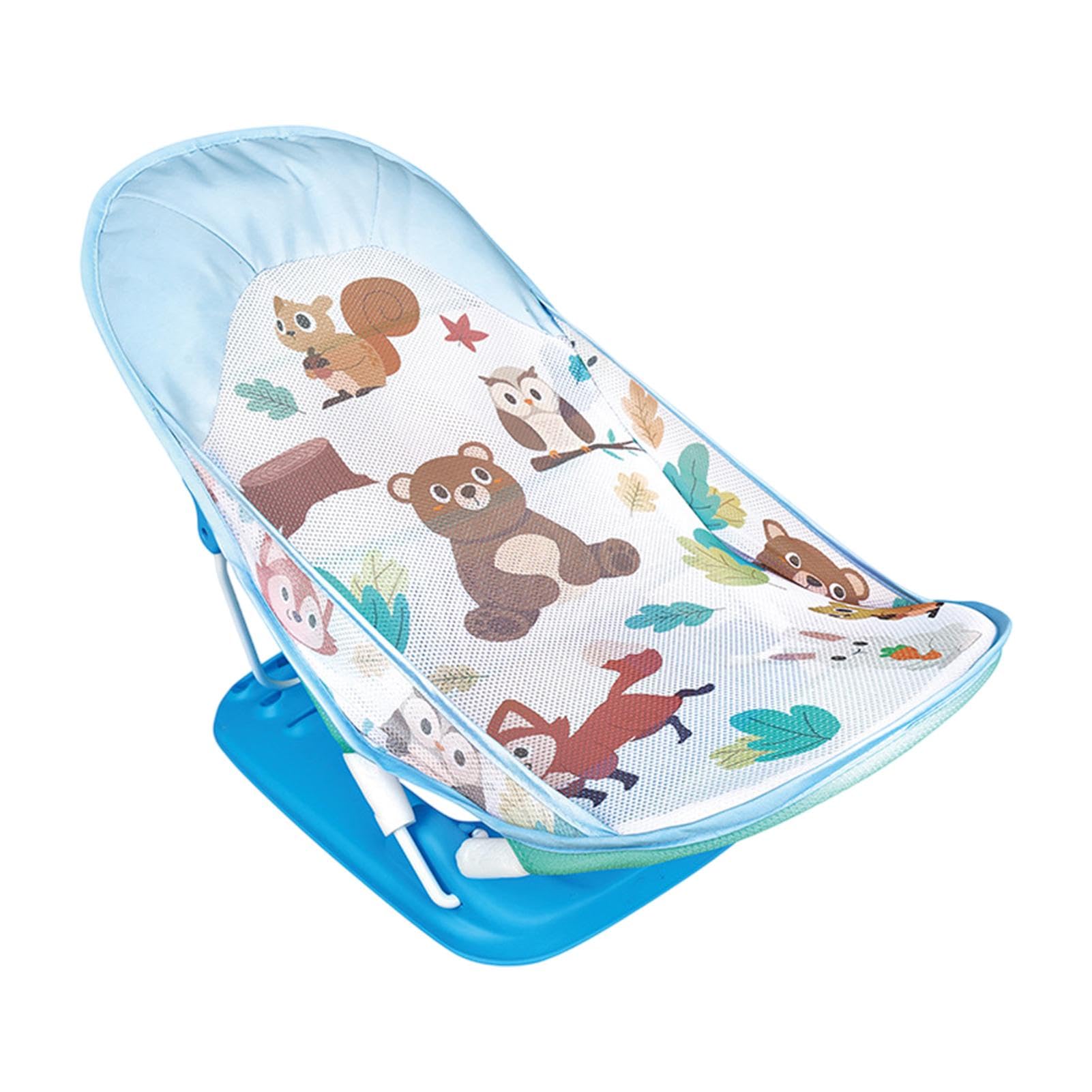 Bañera plegable para bebé, soporte de bañera plegable y ajustable, asiento de baño de malla transpirable antideslizante para bañera, lavabo, baño