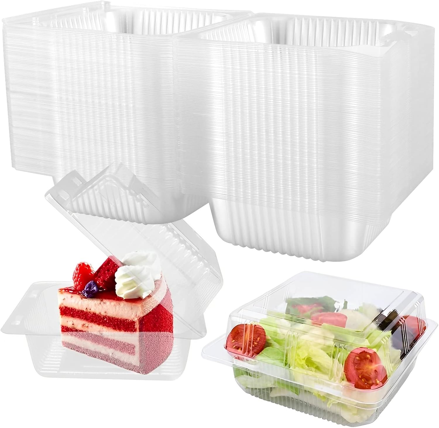 100 PCS Cake Slice Boxes Reusable Cupcake Slice,Single