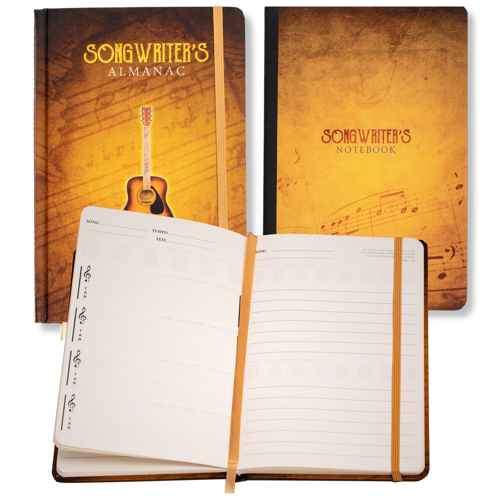 IVIDEOSONGS Songwriter's Almanac and Notebook 2-Book Gift Set * Lyrics Notebook and Songwriting Journals * Hardcover & Softcover Blank Sheet Music Staff Paper * 150 Free Lessons - Image 2