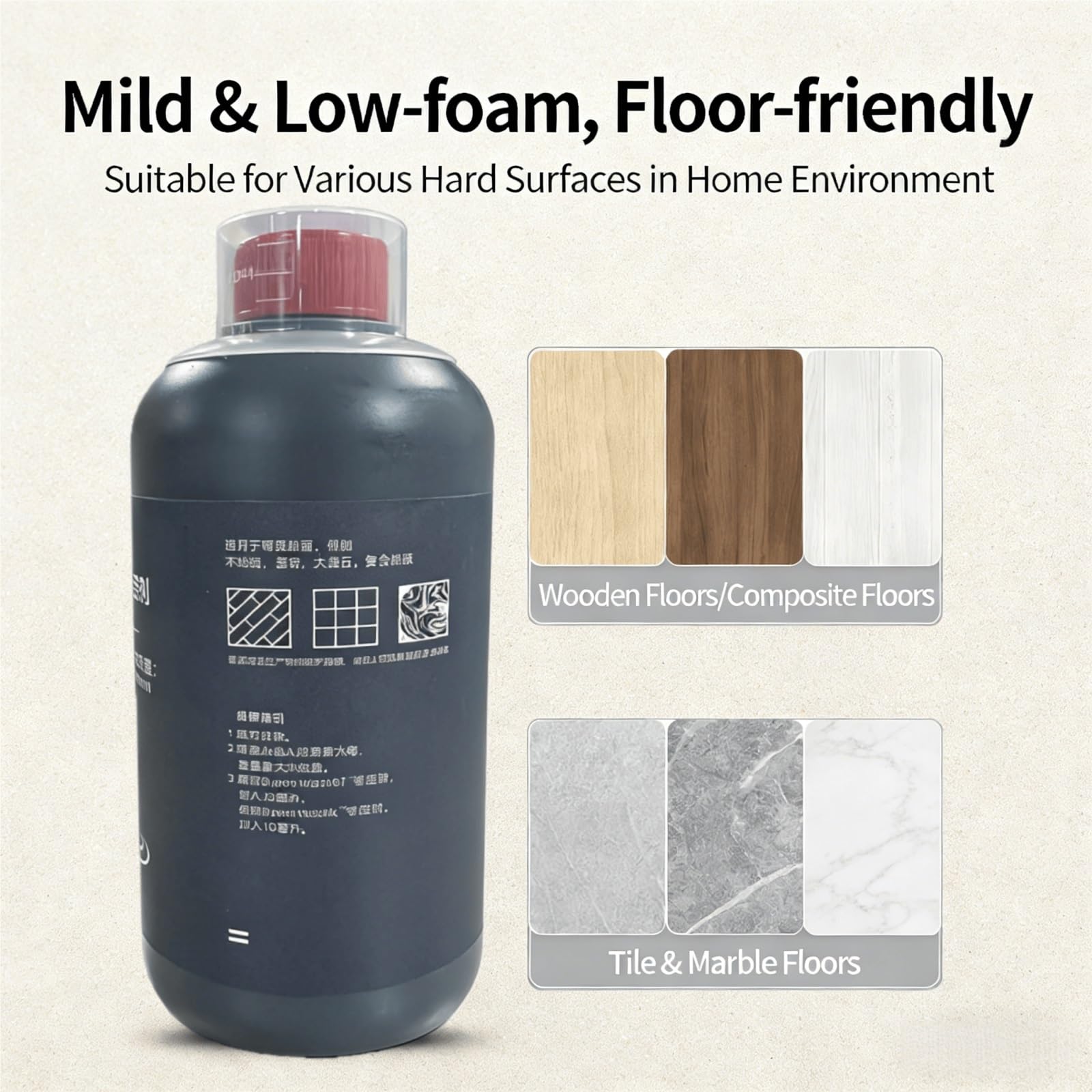 Líquido Limpiador for Suelos Duros, 3 Botella 500ml, Adecuado for Madera y Azulejos, Fórmula de Baja Espuma, Deja los Suelos Brillantes y Frescos, Compatible con Dyson Wash G1