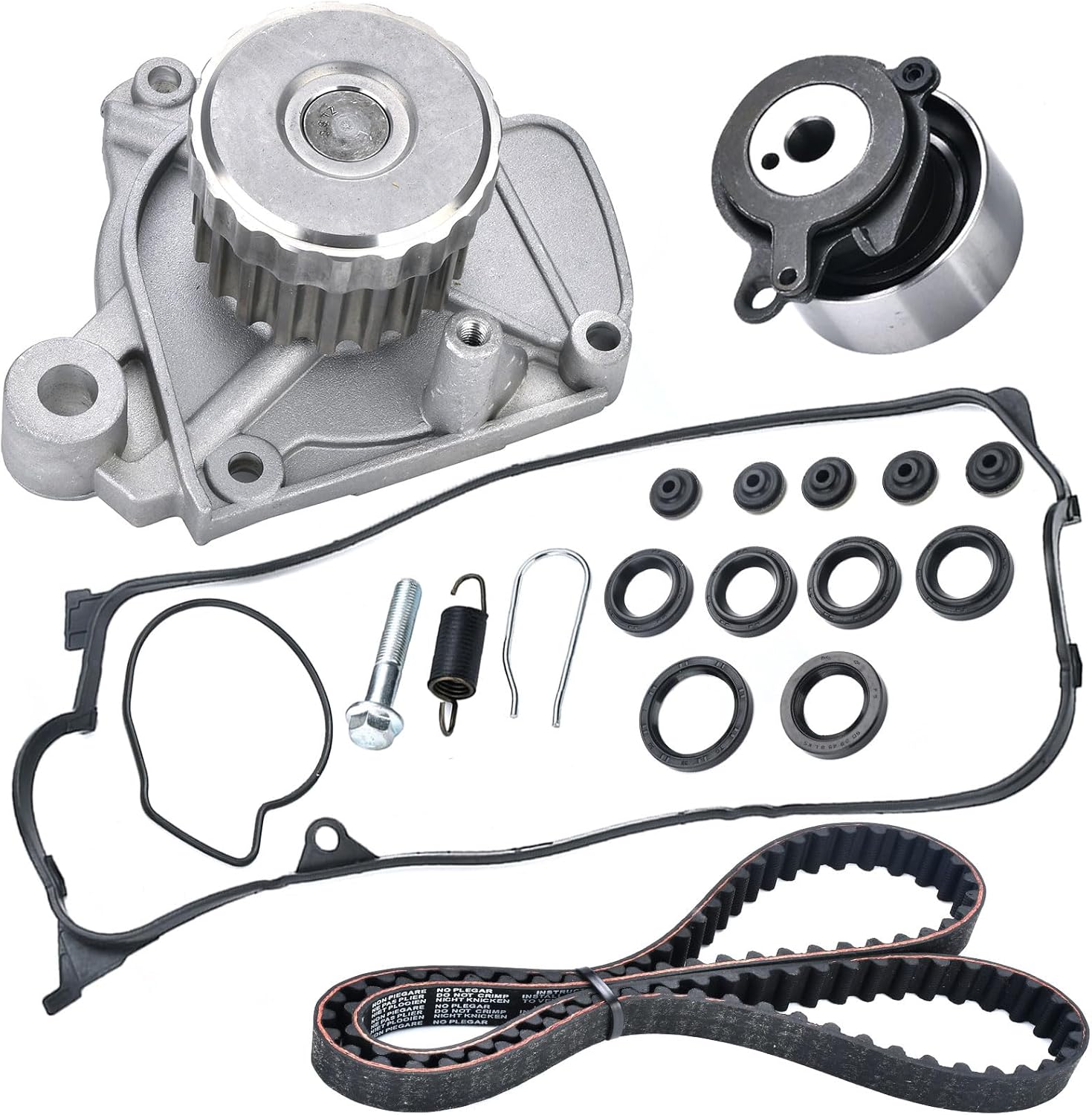 Nakuuly Timing Belt Kit with Water Pump Compatible with 2001 2002 2003 2004 2005 Honda Civic 1.7L L4 SOHC 16V Engine Replaces # TCK312 WP4034