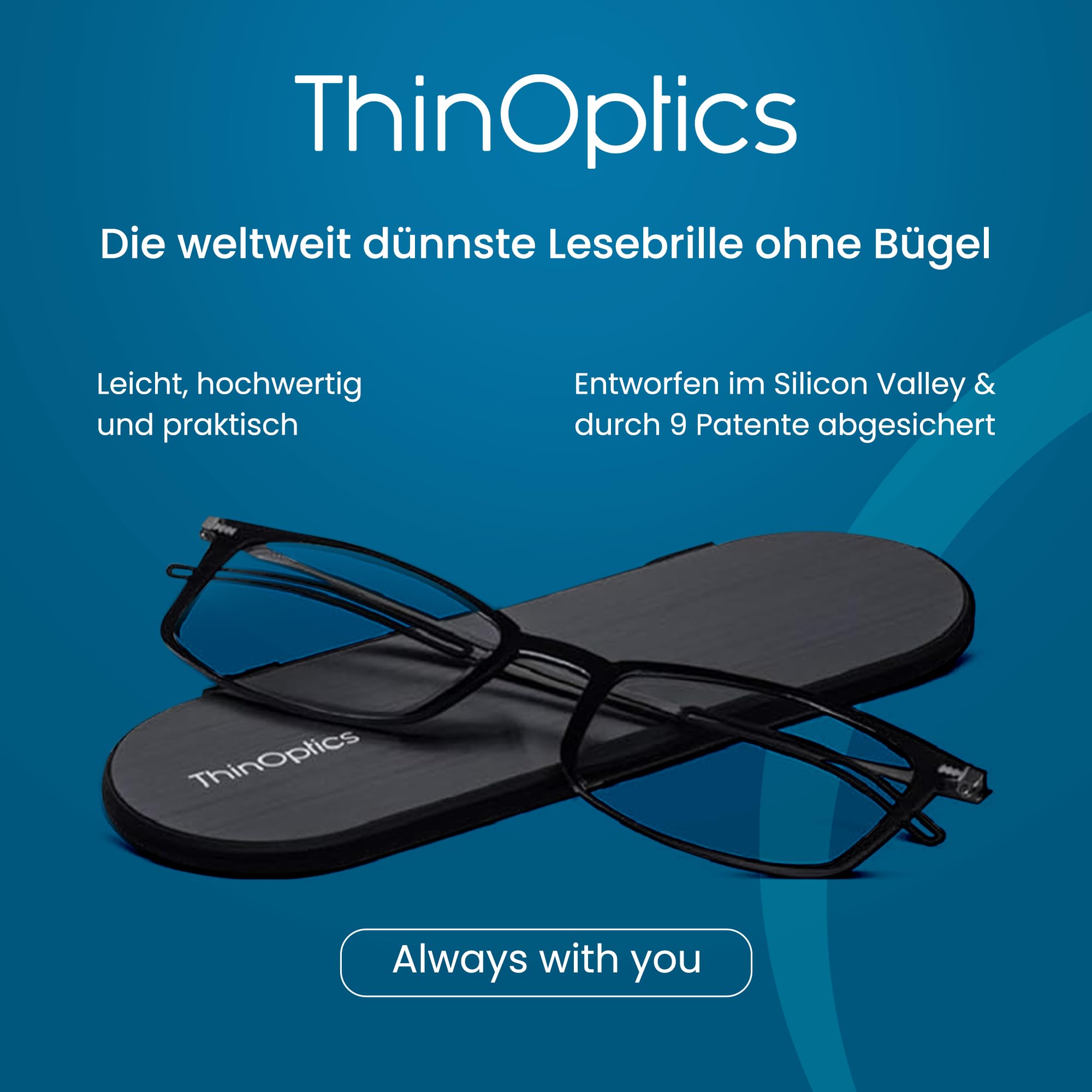 ThinOptics Computerlesebrille 1,5, Schildpatt, für Damen und Herren, leicht | Brille mit Blaulichtfilter für Bildschirm, Monitor und Gaming, ultraleicht und rechteckig, kratzfeste Gläser, immer dabei