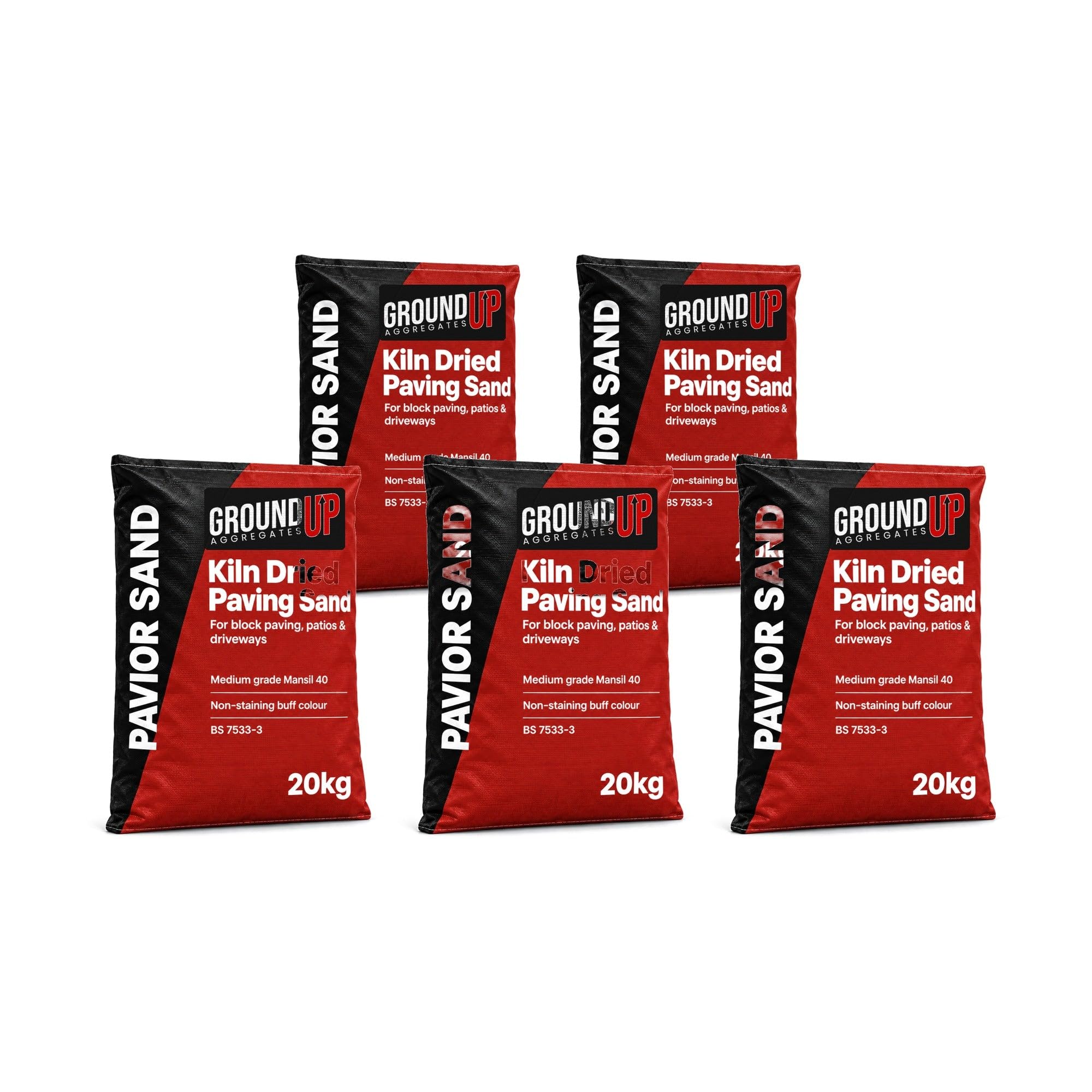 Kiln Dried Paving Sand 20kg x 5 Bags (100kg) for Block Paving & Driveways
