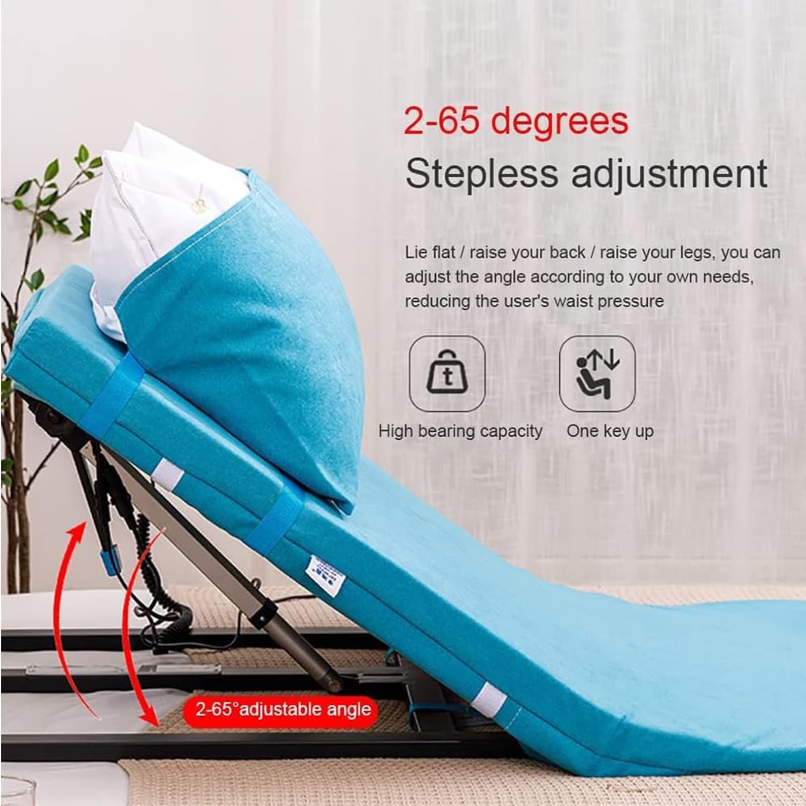 Respaldo de cama eléctrico ajustable con mando a distancia para sentarse y soporte lumbar, ideal para ancianos y comodidad