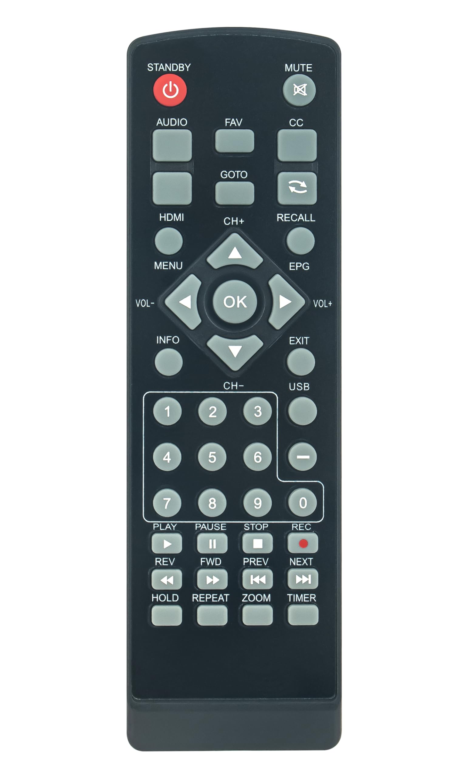 Télécommande Ematic AT103B de remplacement pour regarder la télévision - 5