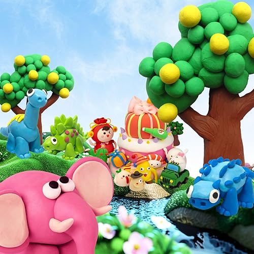 Miniatura 7 de Air Dry Clay - Paquete de 96 unidades de arcilla para modelar con 3 herramientas de escultura, seguras y no tóxicas, juguetes mágicos de bricolaje