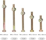 cSeao Crib Screws Hardware Replacement Kit, 18-Set M6x40mm/ 50mm/ 60mm/ 70mm/ 80mm Hex Drive Socket Cap Screws Barrel Nuts Assortment Kit for Beds Headboards Chairs Furniture