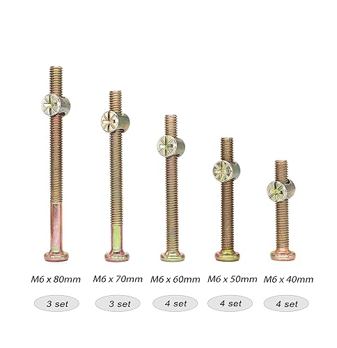 Miniatura 8 de cSeao - Kit de repuesto de accesorios para cuna M6, 50 unidades, tornillos de casquillo y tuercas de barril para literas, sillas de muebles, M6x20mm