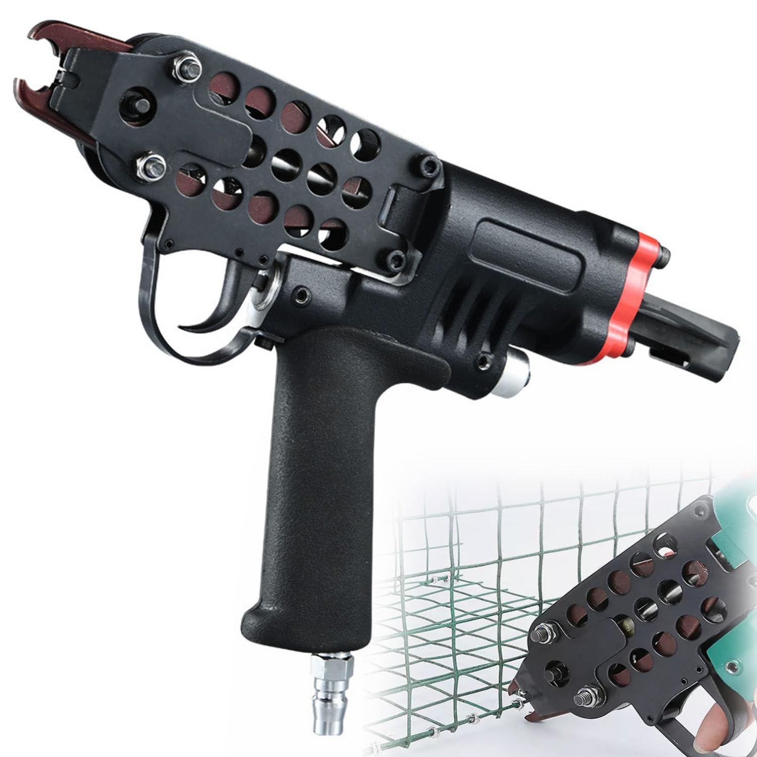 Chiodatrice pneumatica tipo C, pistola ad aria per pinza ad anello per gabbia, compatibile SC7E/SC7C, ideale per la lavorazione del legno e progetti fai da te, soluzione versatile per chiodatura
