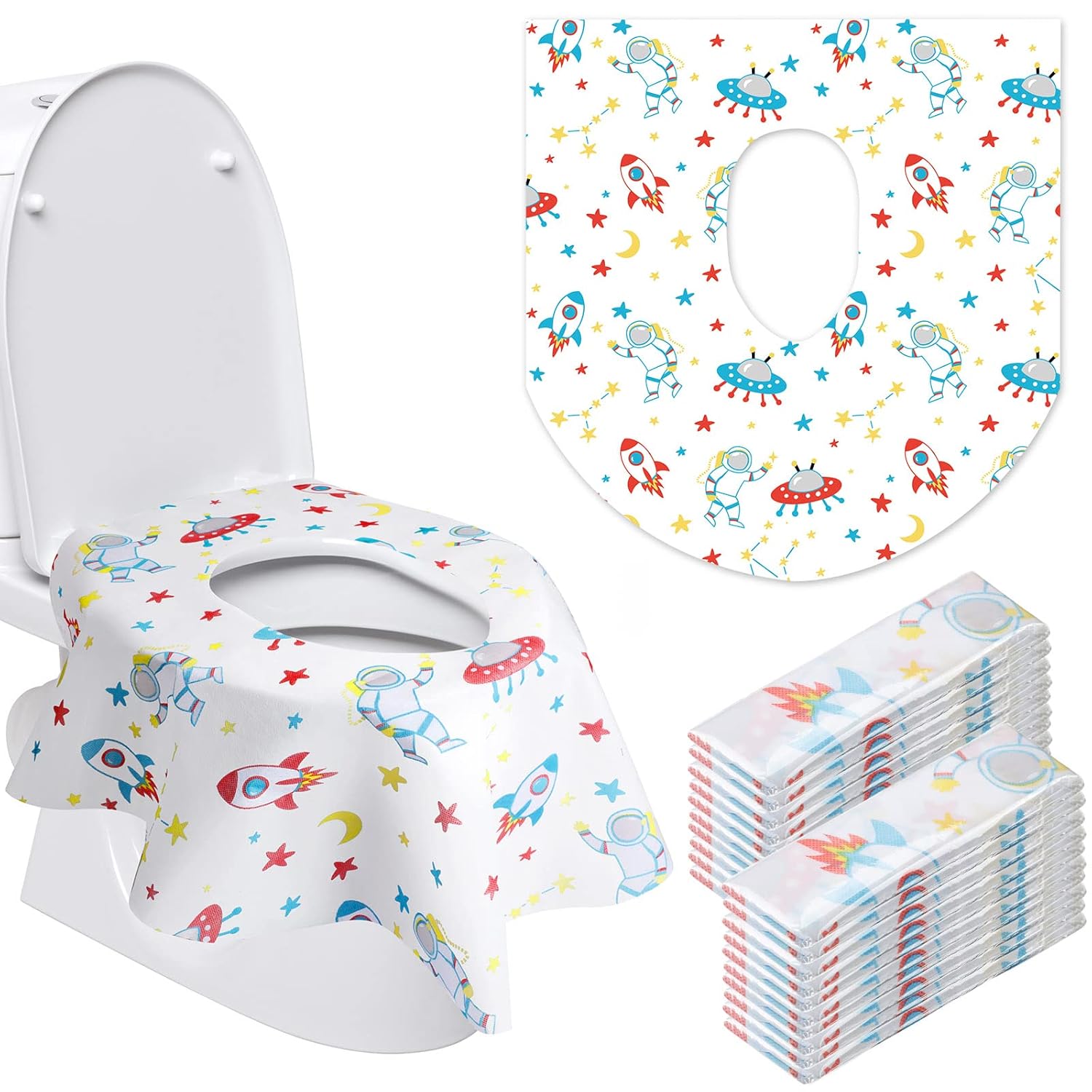 20 Pcs Disposable Toilet Seat Covers Waterproof Extra Large Seat Covers for Kids