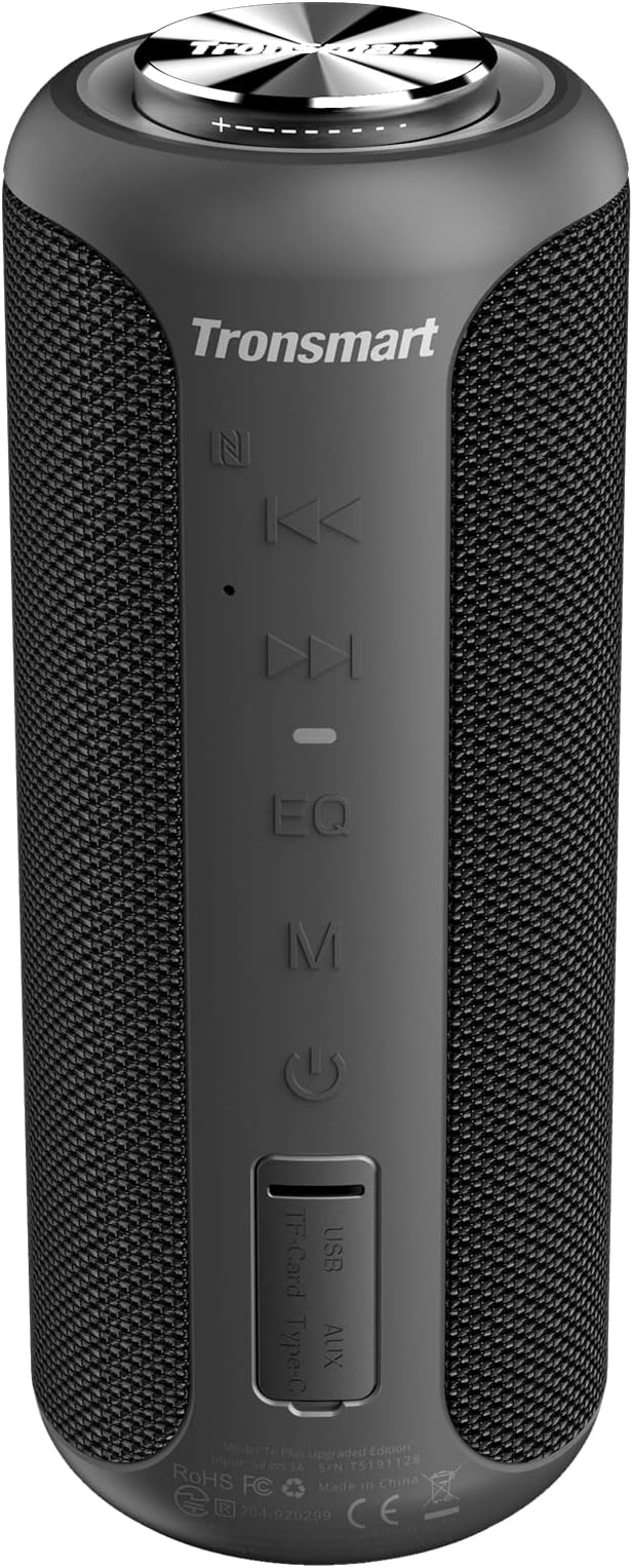 T6 Plus Upgraded, Ultra Premium 40W Bluetooth Speaker, Loud 360 HD Surround Sound, IPX6 Waterproof Bluetooth Speaker, Tri-Bass Effect, 15H Playtime,NFC, Party Speaker Indoor Outdoor - Black