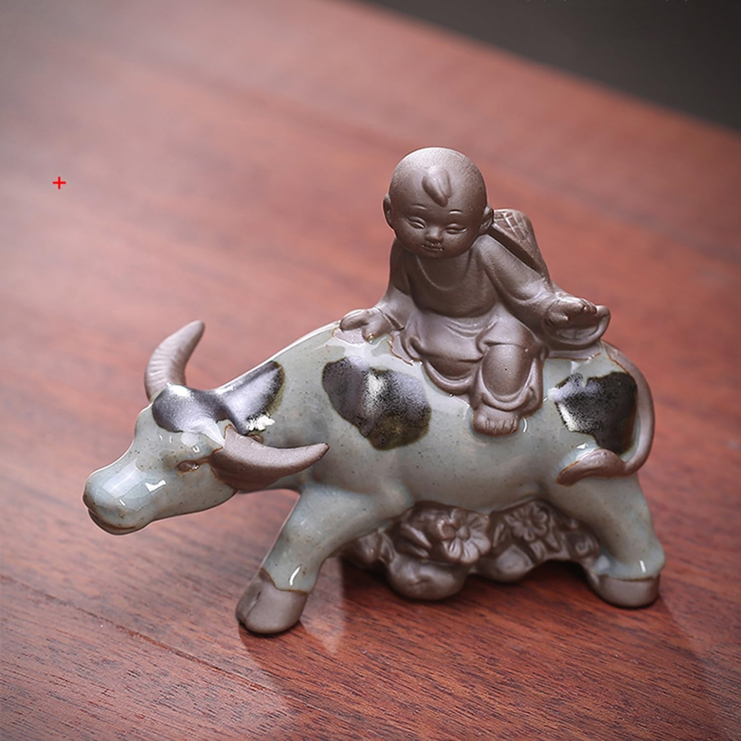 Pasterz Jeżdżący na Bawołach Figurka Biurko Herbaciarnia Ceramiczna ozdoba, Prezenty Dekoracji Stołu Herbaciarni