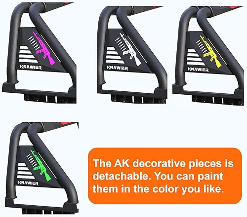 Miniatura 22 de Barra antivuelco para camioneta de tamaño completo, jaula de rollo ajustable deportiva compatible con Tundra, Serie F, Ram 1500/2500/3500