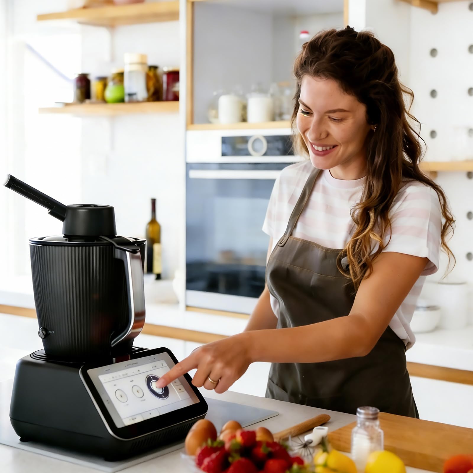 Przekierowywacz pary dla Thermomix tm7, Zestaw przekierowania pary z bezpiecznym uchwytem, Akcesoria do przekierowywania pary, Odporny na wysoką temperaturę, Komin, Obrotowy, Ochrona mebli