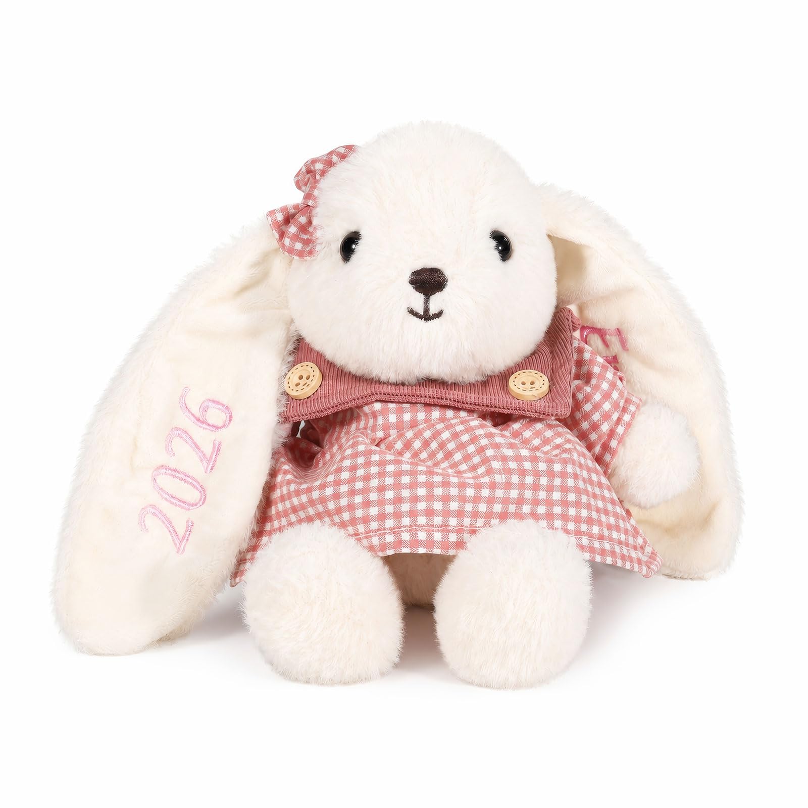 Jeweidea Personalised Bunny Rabbit Soft Toy with Name for Newborns Baby Comfort Plush Toy for Boys Girls for Baby Birthday Gifts Baby Shower Christening Gifts (Style 2)