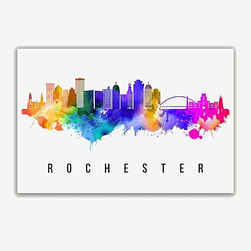 Miniatura 4 de Póster de Rochester Skyline New York, pintura de paisaje urbano de Nueva York, póster de Rochester New York, impresión de paisaje urbano y punto de