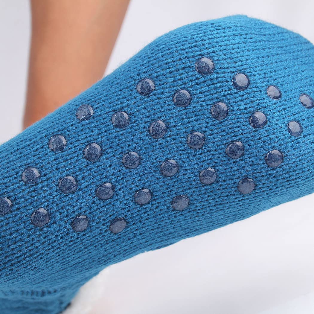 Calcetines térmicos elásticos y cálidos, clásicos: bonitos calcetines transpirables simples 6 pares antideslizantes de punto de invierno, multicolor, Talla única