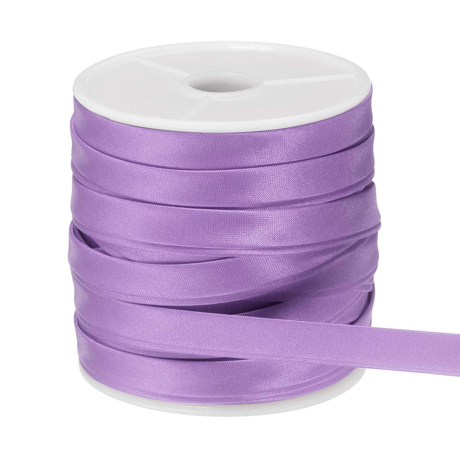 sourcing map Double Fold Bias Tape for Sewing, 3/8 Inch x 25 Yards Satin Bias Binding Tape Continuous Bulk for Quilting Binding Seaming Hemming Fabric Piping DIY Craft, Light Purple