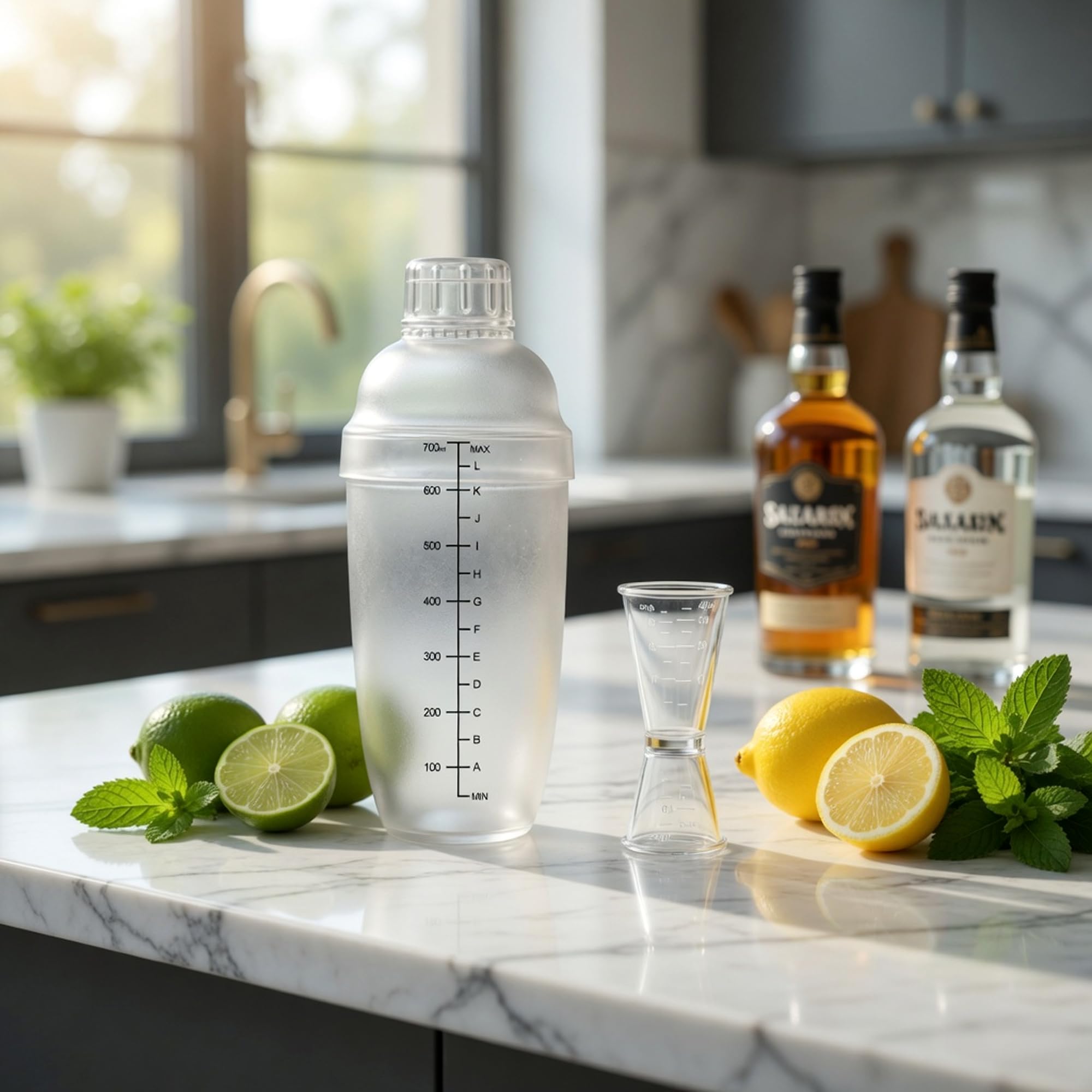 Homestia Moderno Plástico 3 piezas Coctelera mezclador glassleak libre antideslizante superficie, martillo