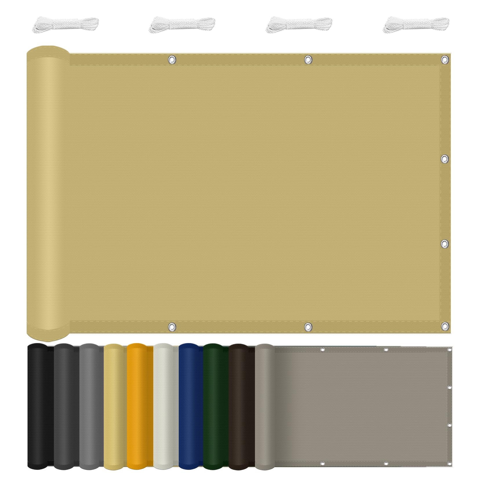 Filet protection solaire 280x320 cm crème store imperméable balcon