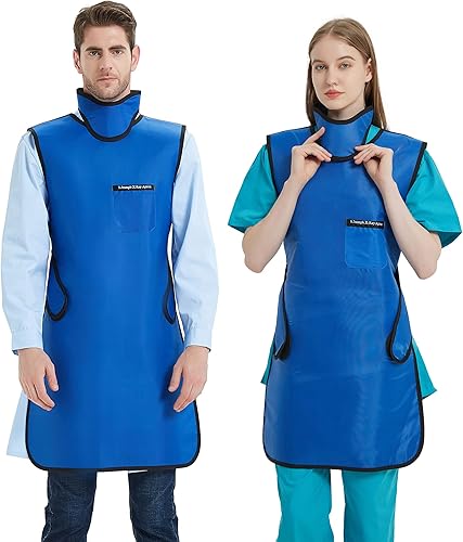 SHINRAY Delantal de plomo de rayos X de 0.5mmpb para rayos X con cuello de escudo tiroideo, bata de plomo, escudo de rayos X dental..