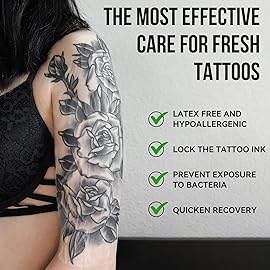 Pamiou Second Skin Tattoo Cover Up Patch - 4 Inches x 4 Yards Tattoo Aftercare Bandage Wrap, Breathable, Waterproof, Transparent, Latex-Free Film, Protective Tape for Skin Recovery
