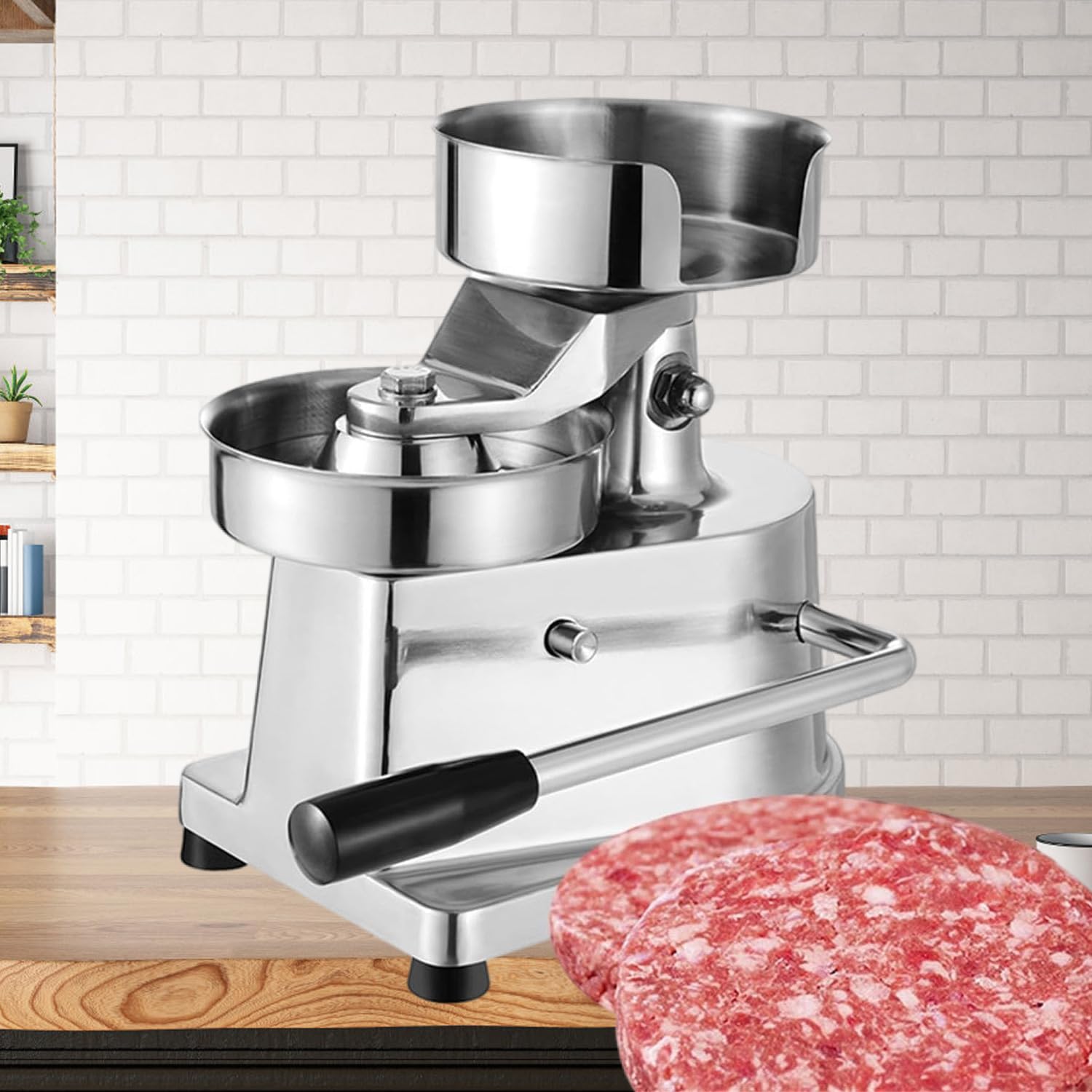 Macchina per Hamburger Commerciale, Burger Patty Pressa da 130 mm, Pressa per Hamburger in Acciaio Inox Alimentare, Pressa per Hamburger per Esterni, Cucine Scolastiche, Hotel, Ristoranti