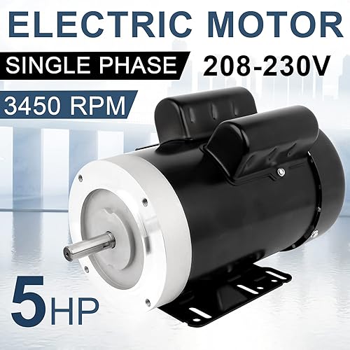 Miniatura 6 de 5HP Motor eléctrico 3450RPM Motor monofásico de uso general 208-230V 56C Marco 58 "Diámetro del eje 60HZ TEFC