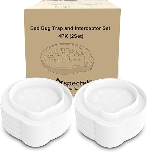 Miniatura 10 de ASPECTEK Trampa para insectos de cama, interceptor para chinches de cama, paquete de 8. Trampa para insectos, segura y ecológica, eliminador de