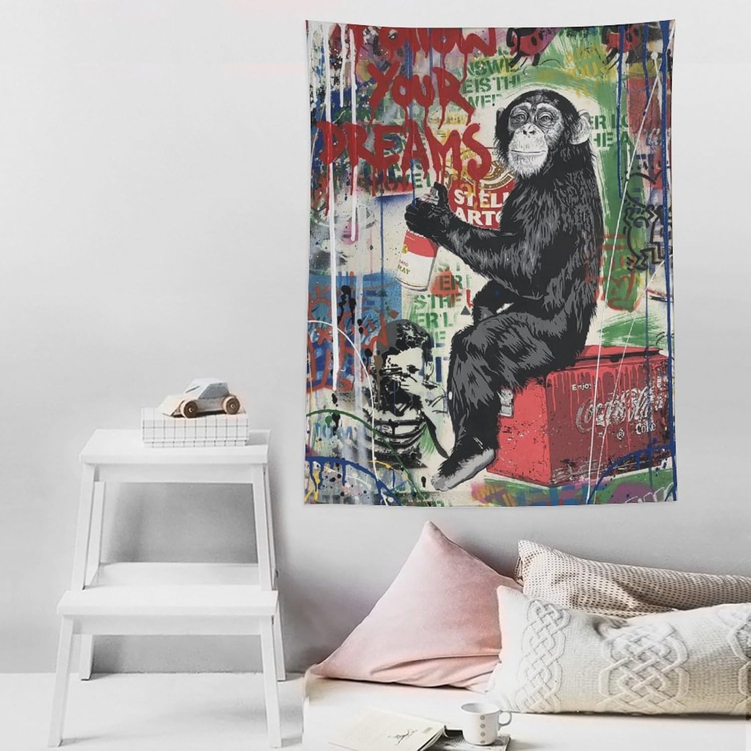 絵画家 Banksy 夢を追うゴリラ ポスター タペストリー ポスター 印刷 ウォールアート リビング ダイニングルーム ベッドルー