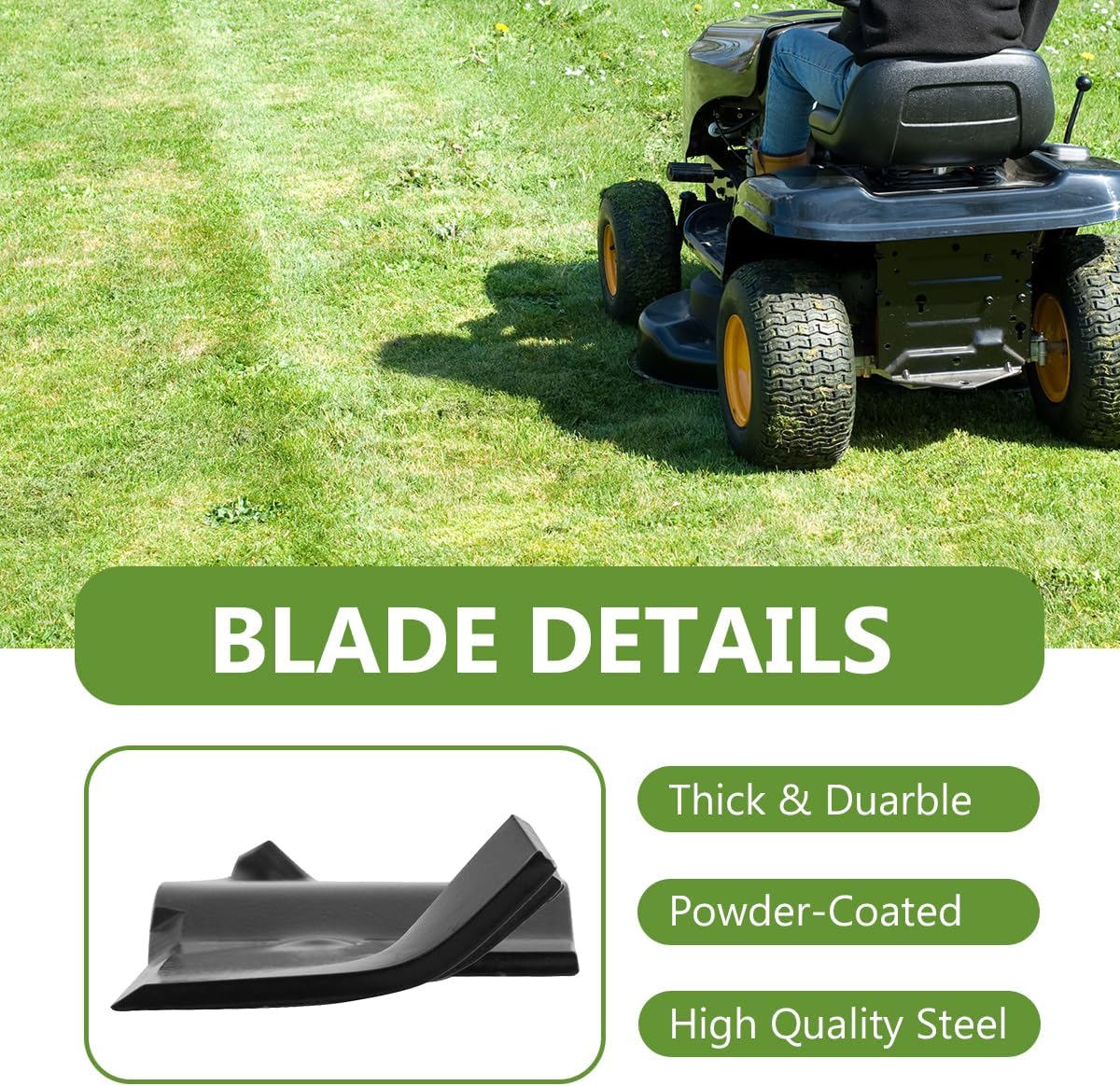 GX22151 GY20850 Mulching Blades for John Deere D100 D110 D120 D125 D130 Z225 Z235 42 Inch Deck Zero Turn Mower - Heavy Duty Blade Replaces AM141033 AM131033 AM137333-2 Pack