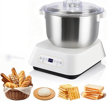 Portable Electric Dough Mixer, 5L/7L Stainless Steel Electric Dough Maker with Ferment Function, Automatic Kneading Machine, Large Capacity Stand Mixer for Most Home Cooks,7L