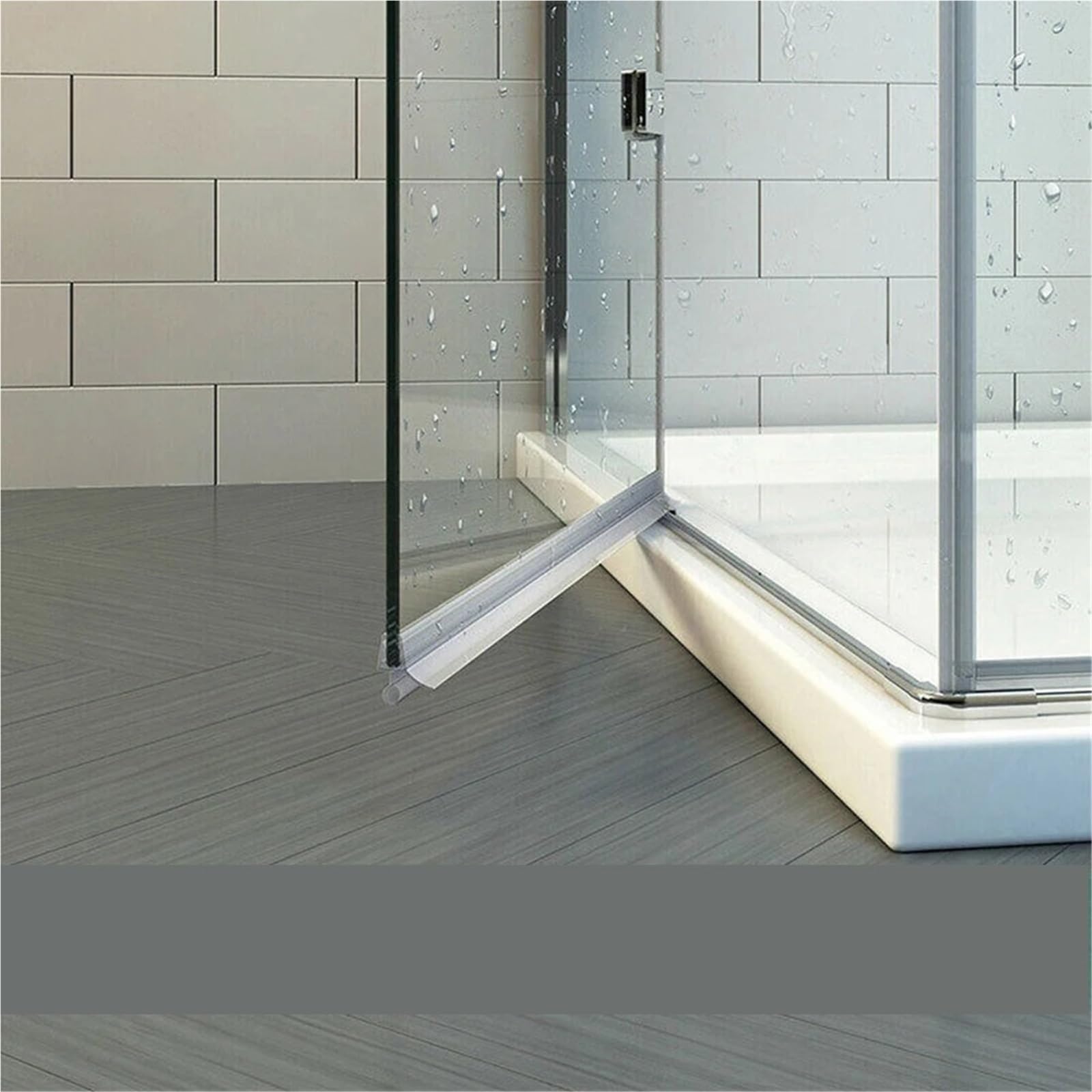 8 Stück PVC transparente Duschwand-Dichtungsstreifen Badezimmer-Glastürdichtungen Wasserabweiser-Gummi für Duschtüren, Glas(6mm)