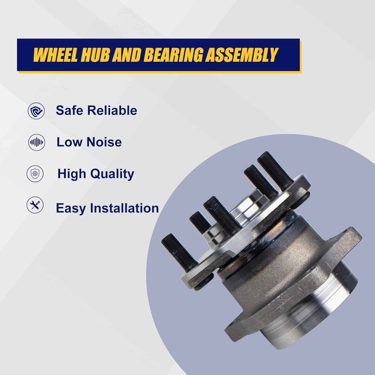 KUSATEC 512401 Rear Wheel Bearing and Hub Assembly Compatible with Scion FR-S, Subaru BRZ, Subaru Forester/Legacy/Outback/WRX, 5 Lug - Image 2