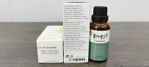 Miniatura 8 de PHATOIL Aceite esencial de eucalipto, 1 onza líquida, aceites esenciales puros de eucalipto para difusor, humidificador, aromaterapia, perfecto para